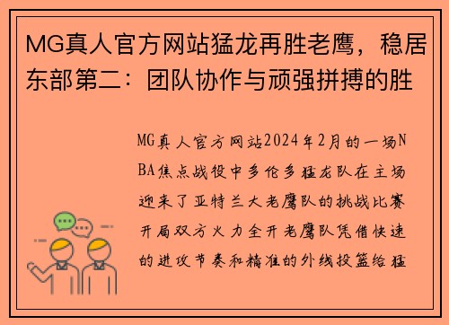 MG真人官方网站猛龙再胜老鹰，稳居东部第二：团队协作与顽强拼搏的胜利 - 副本